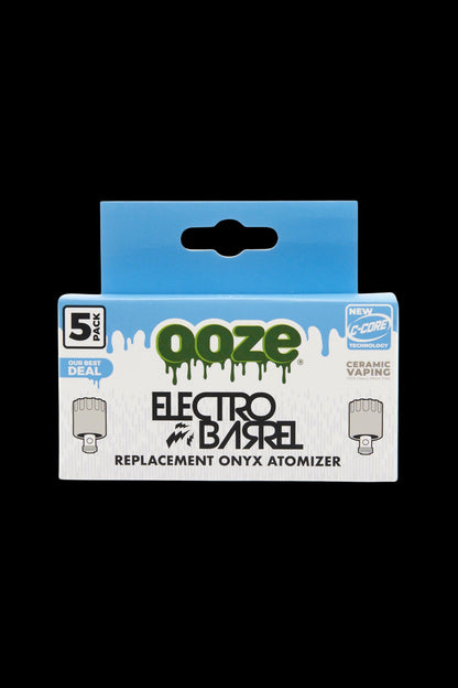 A package of five Ooze Electro Barrel replacement ceramic atomizer coils for vaping, displayed against a white background.