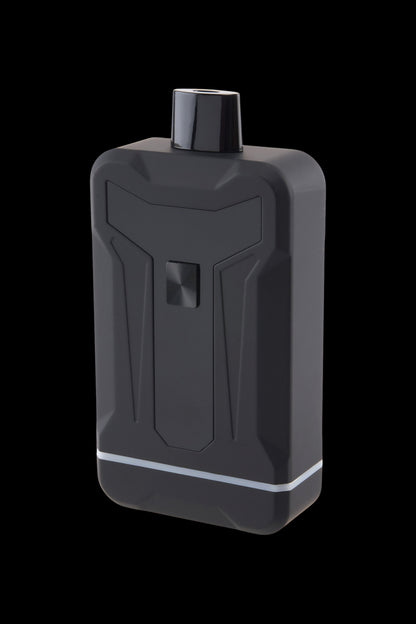 Angled close-up of the Twilight Ooze Duet 510 Dual Conceal Cart Battery showing its matte dark body, raised geometric front panel, and glossy top mouthpiece.