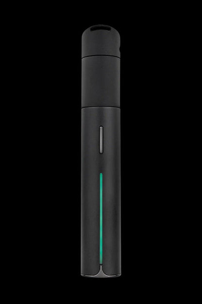 Front view of the Puffco Pivot Vaporizer, a sleek, black cylindrical device with a subtle metallic accent.
