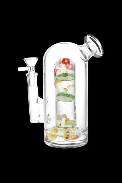 Glass water pipe (bong) with colorful percolators.