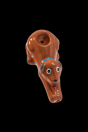 Wacky Bowlz Brown Dog Ceramic Pipe - Wacky Bowlz Brown Dog Ceramic Pipe