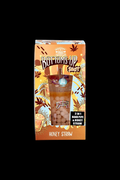 Dabtized Bottoms Up Shot Glass 2 In 1 Honey Straw