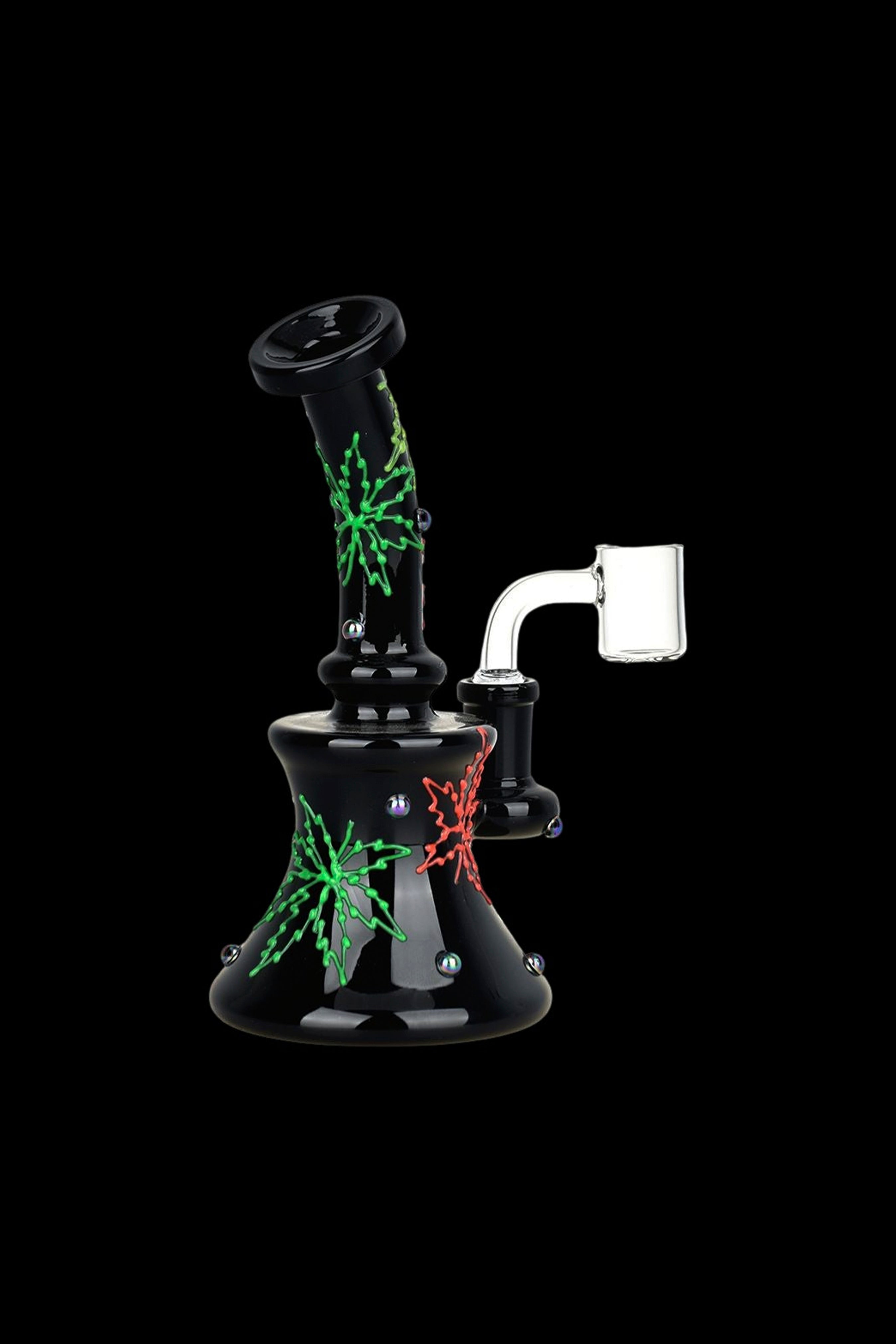 Smoke Cartel 420 Neon Hemp Leaf Dab Rig - 6/5/14mm