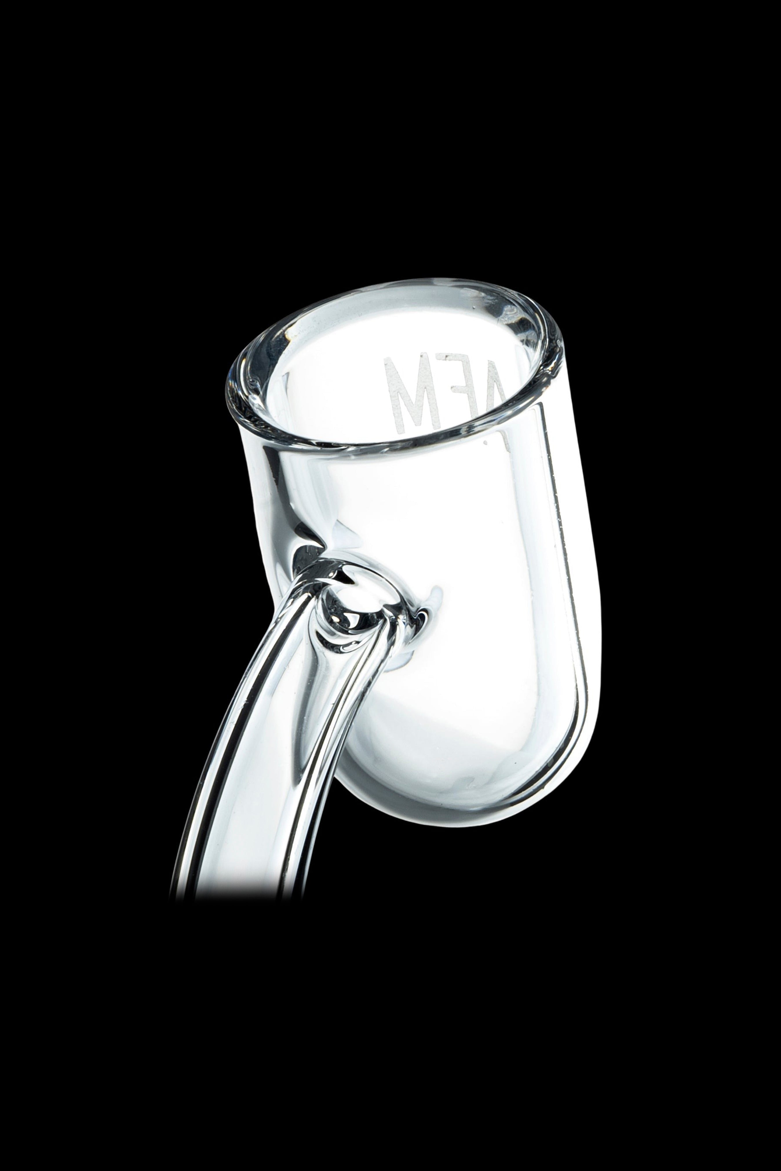 Clear glass dab rig insert, also known as a banger.