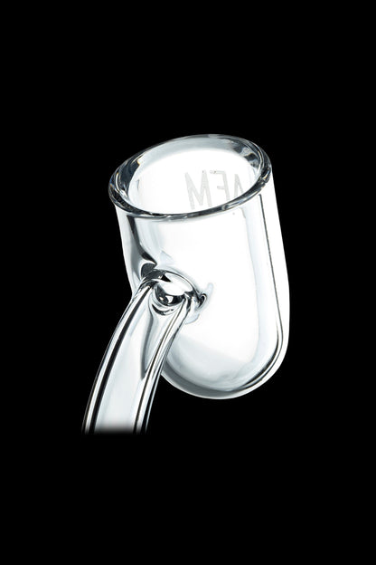 Clear glass dab rig insert, also known as a banger.