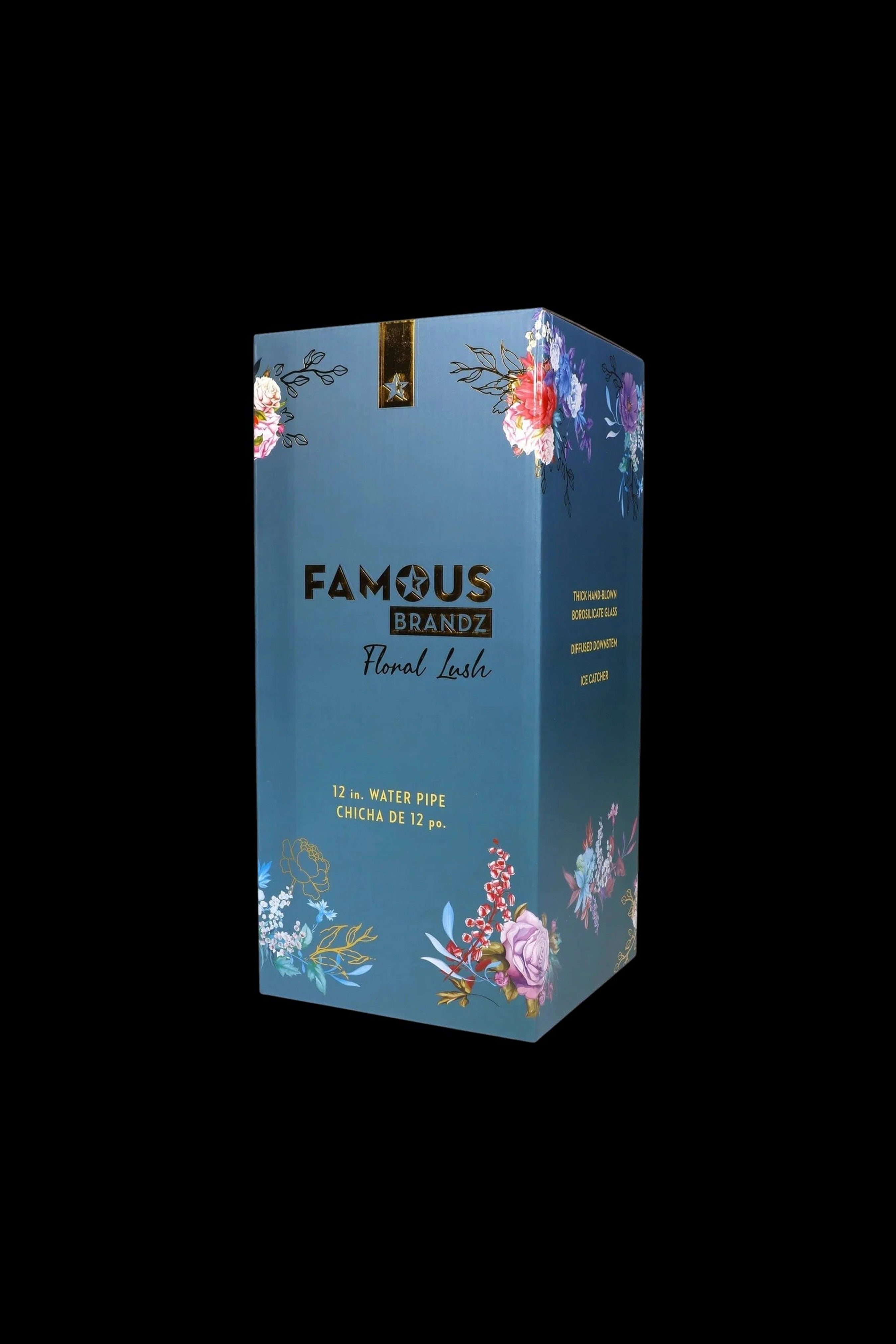 Famous Design Floral Lush Beaker Bong - Teal