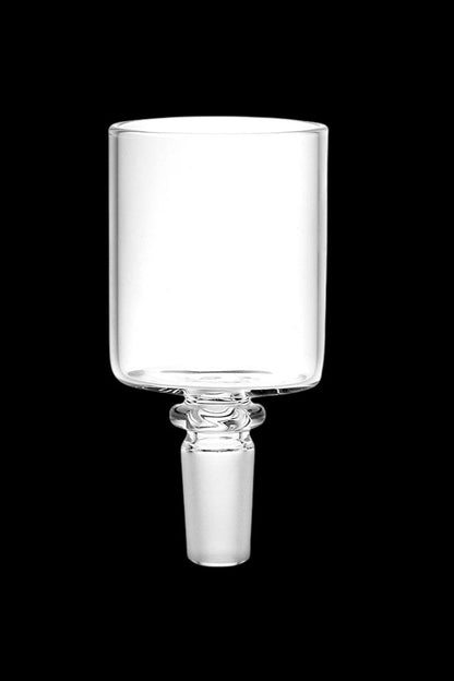 Clear glass dab rig insert with joint.