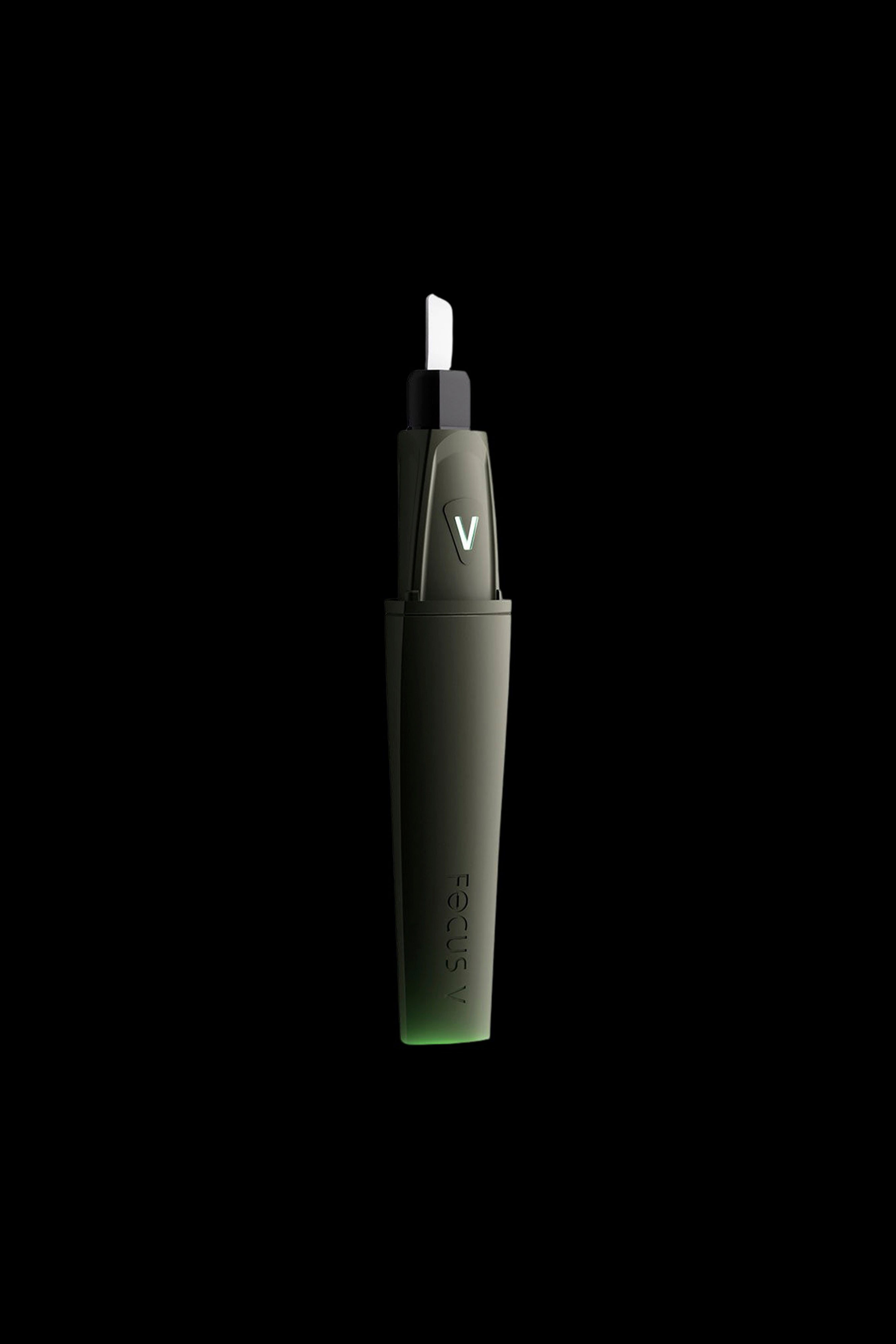 Sleek black and green cannabis oil vape pen.