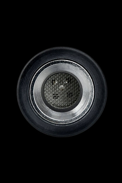 Close-up of a metal cannabis bowl screen.