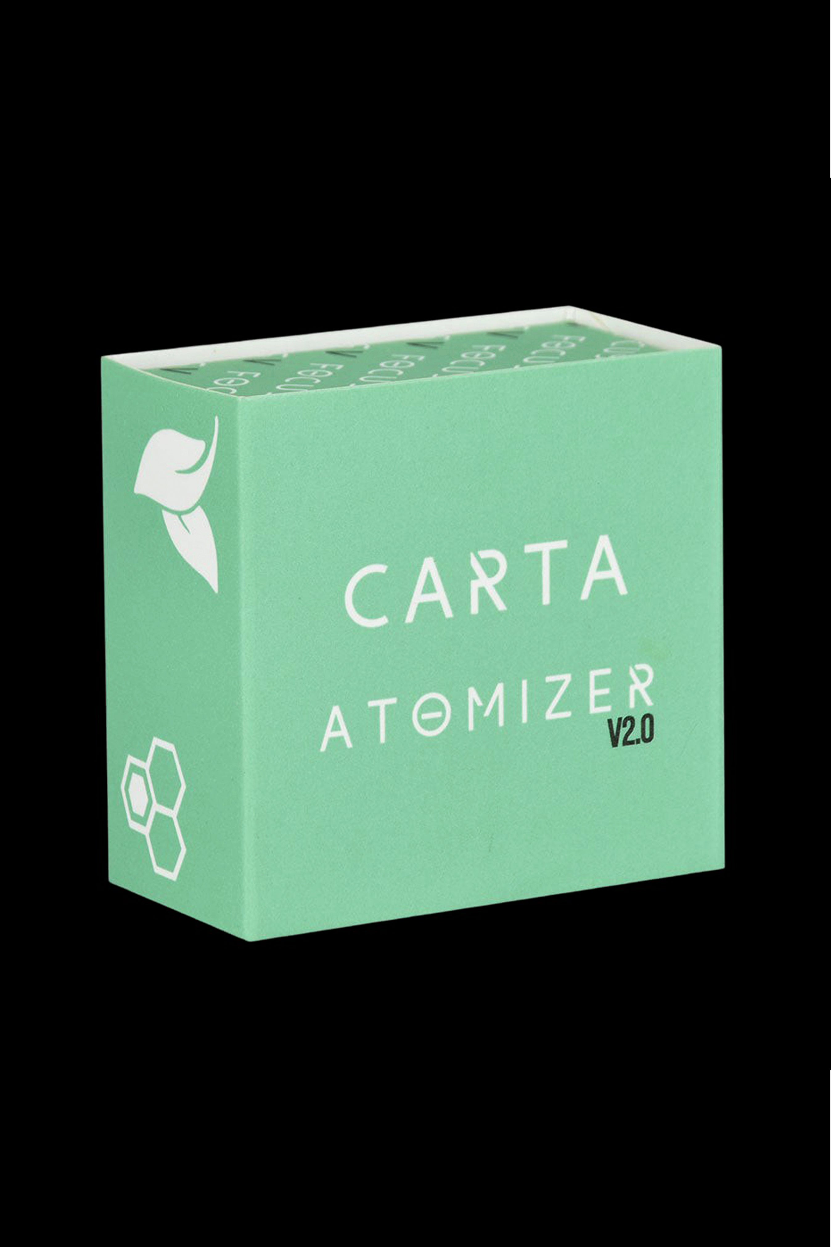 Green box for Carta Atomizer V2.0 cannabis accessory.