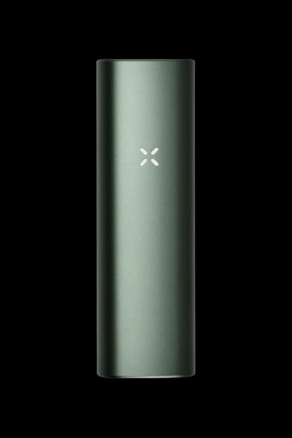 Emerald green Pax Plus vaporizer pen against a black background.