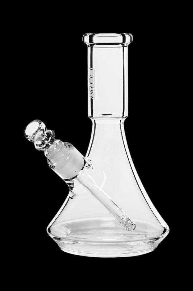Clear glass bong with a downstem.