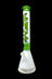AFM Glass The Pulsar Beaker Bong 18" - Clear Bottom Lime/White - AFM Glass The Pulsar Beaker Bong 18" - Clear Bottom Lime/White