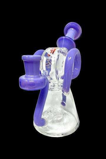 AFM Glass Double Ram Special Decal Glass Recycler Water Pipe - AFM Glass Double Ram Special Decal Glass Recycler Water Pipe