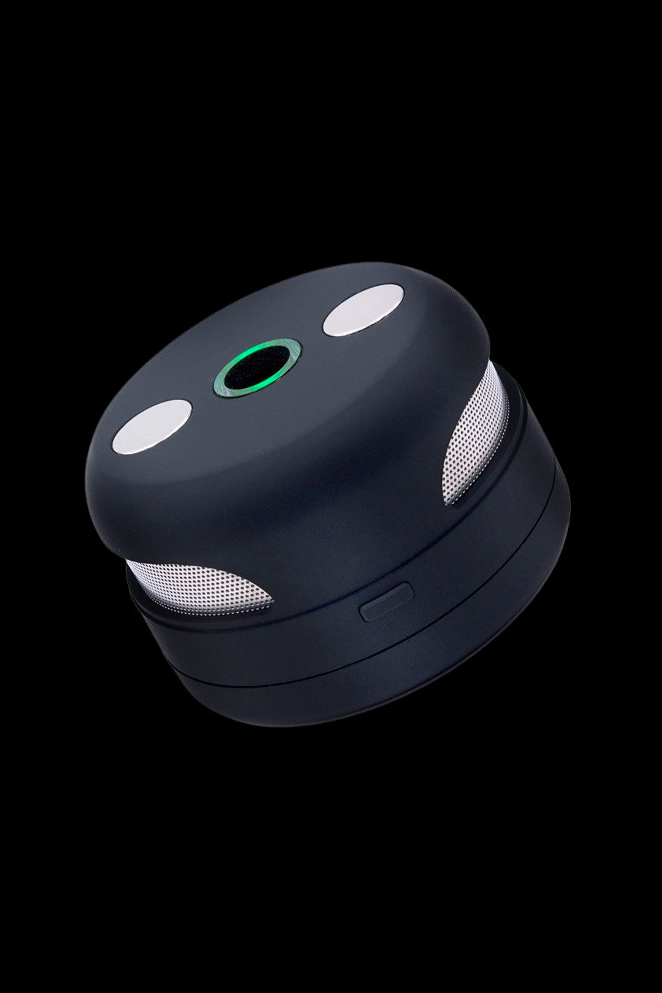 Sleek black cannabis oil vaporizer with illuminated controls.