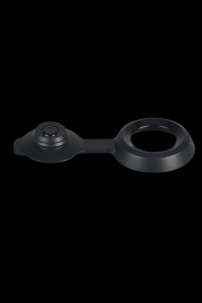 Black silicone carb cap for cannabis concentrate vaporization.