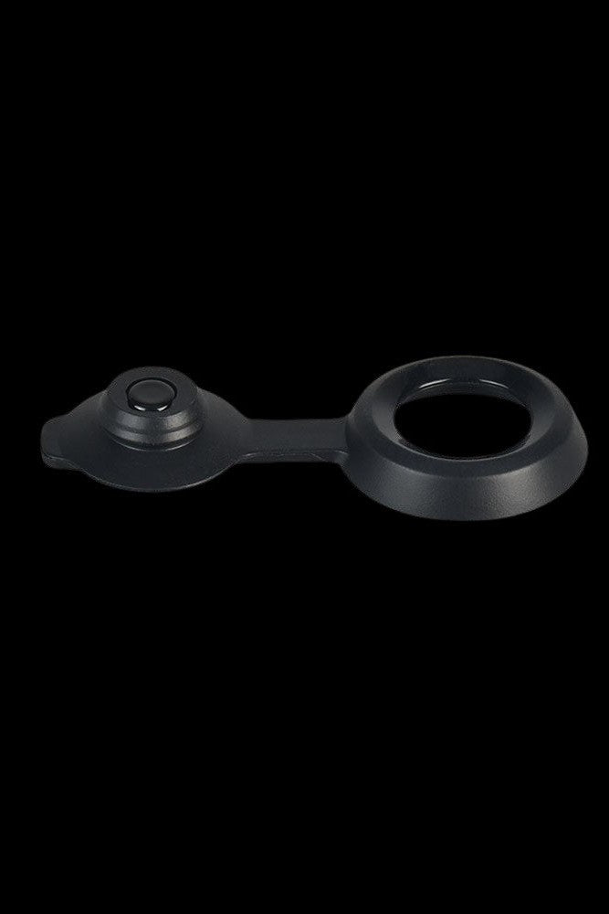 Black silicone carb cap for cannabis concentrate vaporization.