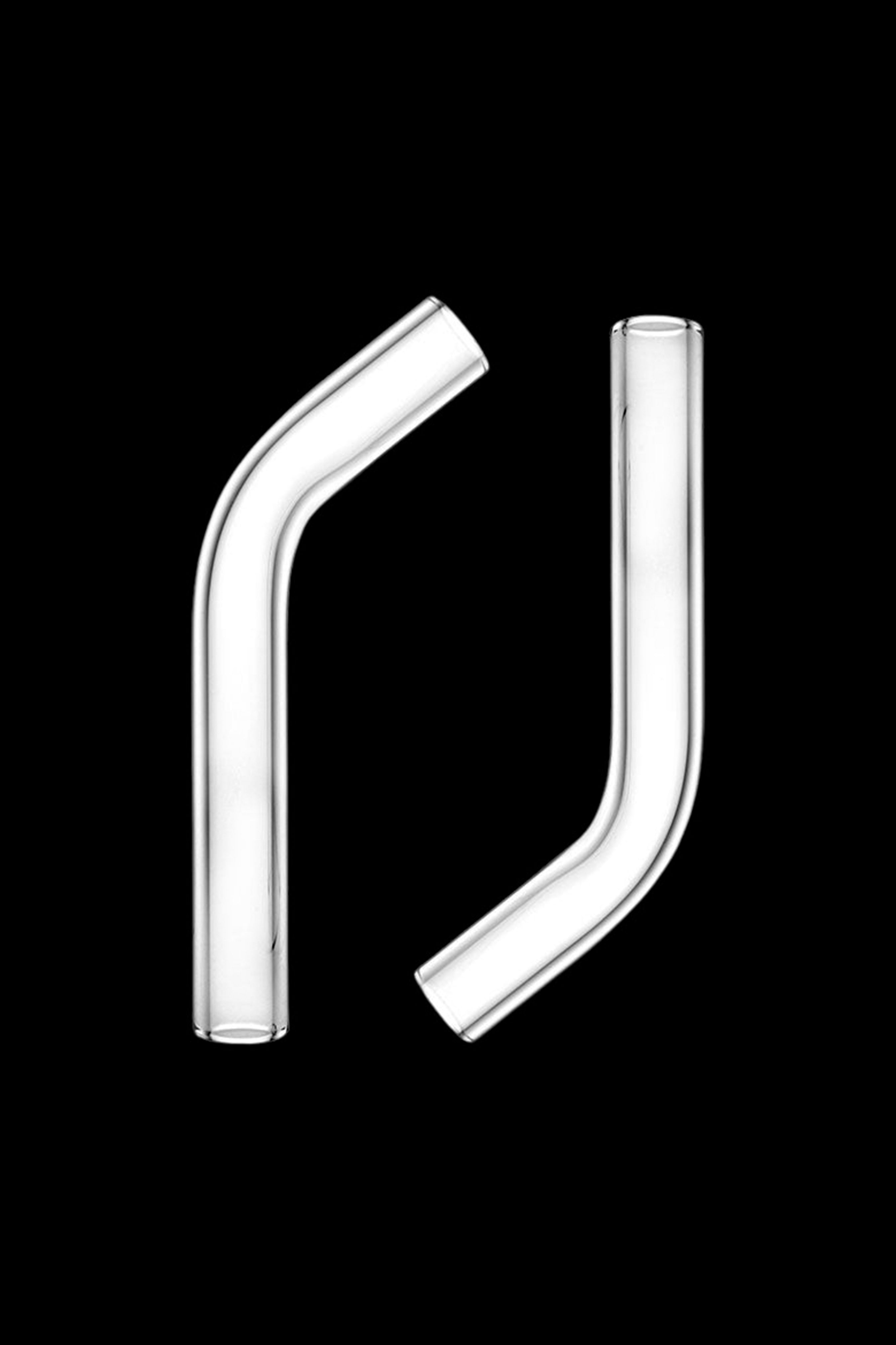 Glass bubbler stems against a black background.