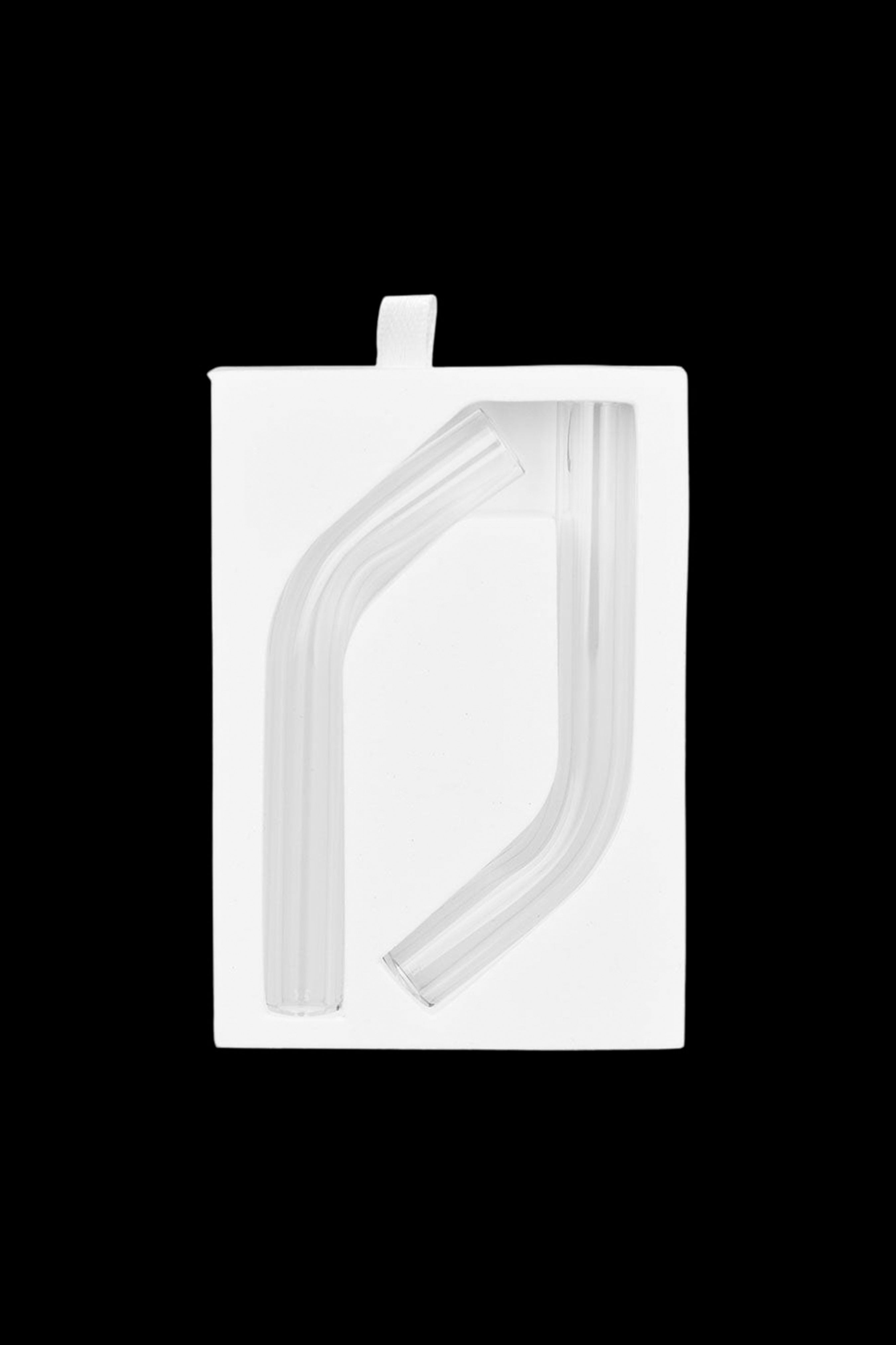 Clear glass tips for smoking in plastic packaging.