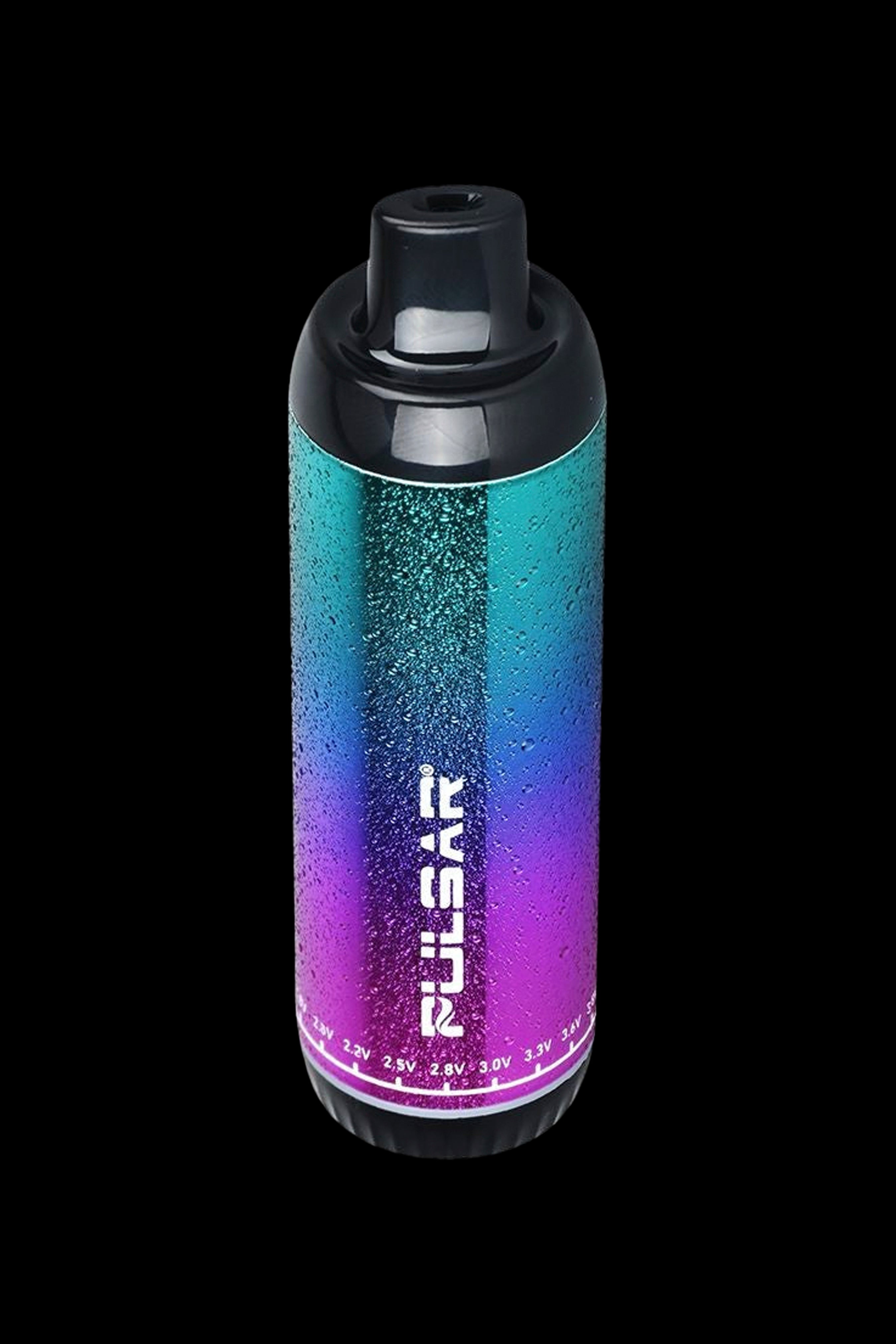 Pulsar vaporizer pen with iridescent blue and purple finish.