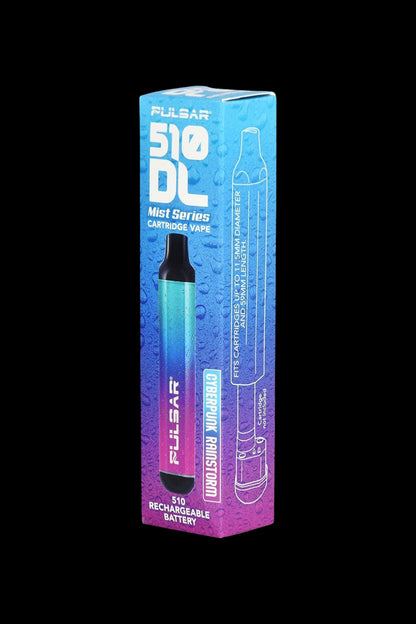 Pulsar 510 rechargeable battery for cannabis oil cartridges, shown in packaging.