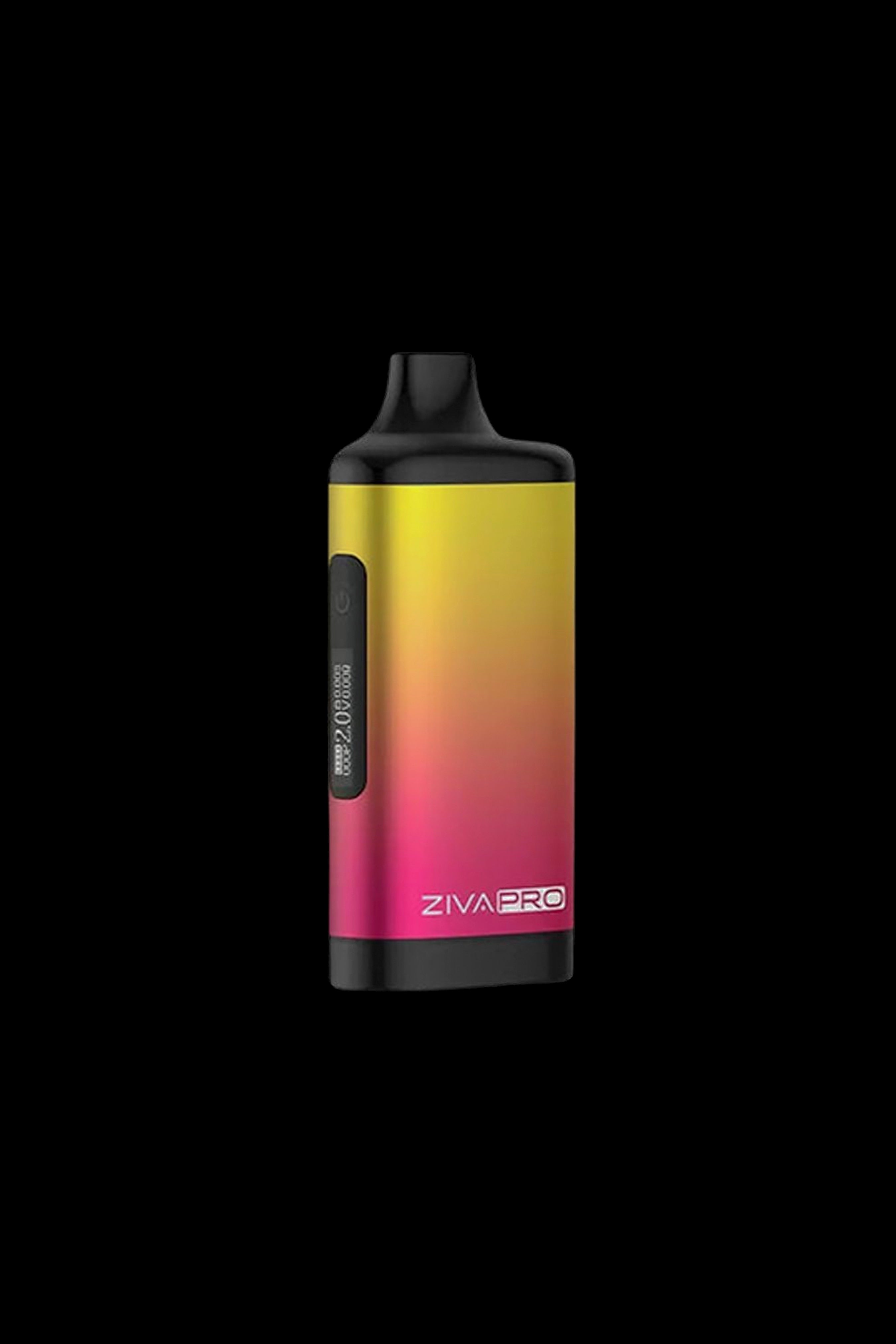 ZivaPro cannabis oil vape pen with gradient yellow-to-pink finish.