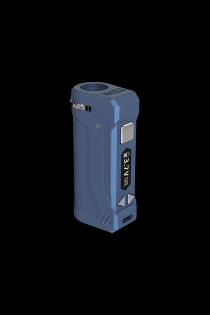 Blue electronic dab rig with digital display.