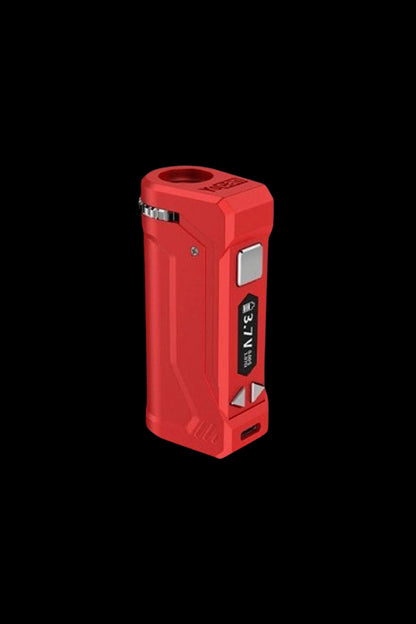 Red electronic dab rig with digital display.