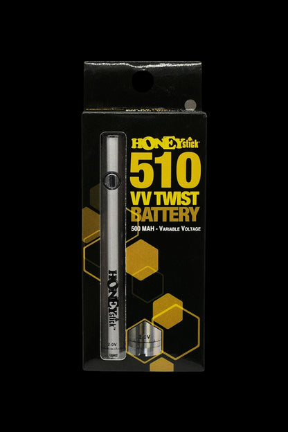 Honeystick 510 VV Twist battery in packaging, a variable voltage vaporizer battery with a 500 mAh capacity.