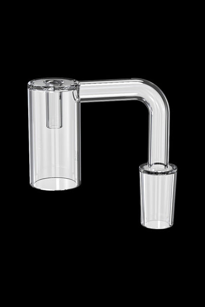 Clear quartz dab rig nail with angled joint.