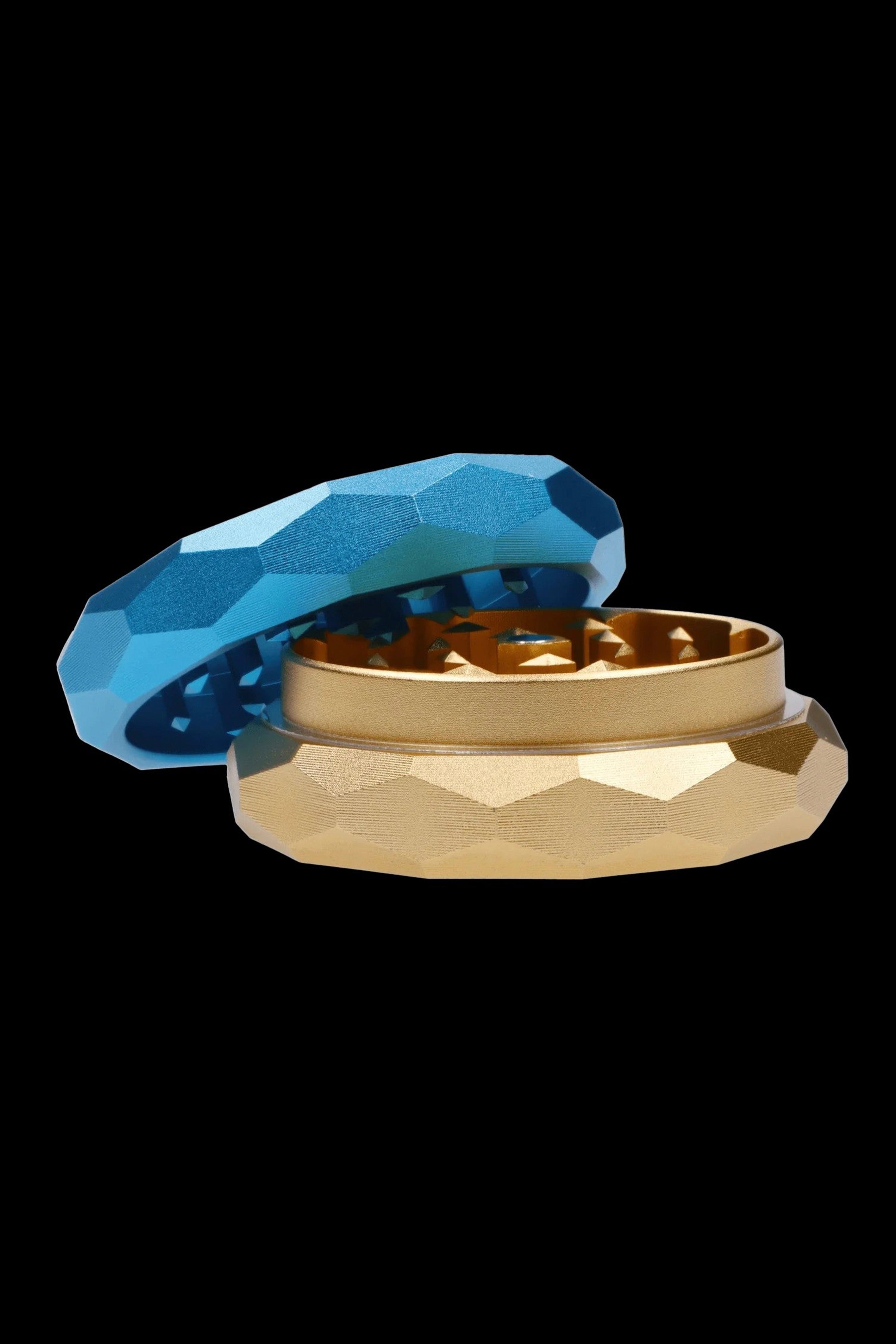 Famous Design Floral Lush Aluminum 2 Stage Grinder - Teal and Gold