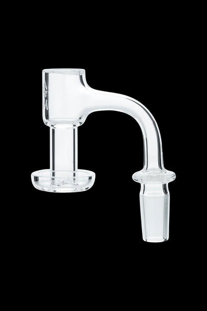 Clear glass quartz banger for cannabis concentrates.