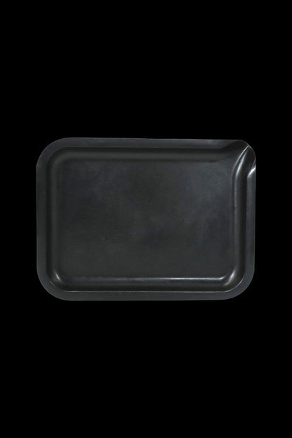 Black rolling tray isolated on a black background.