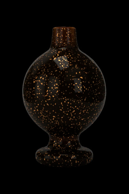 Black glass bubbler with gold flecks.