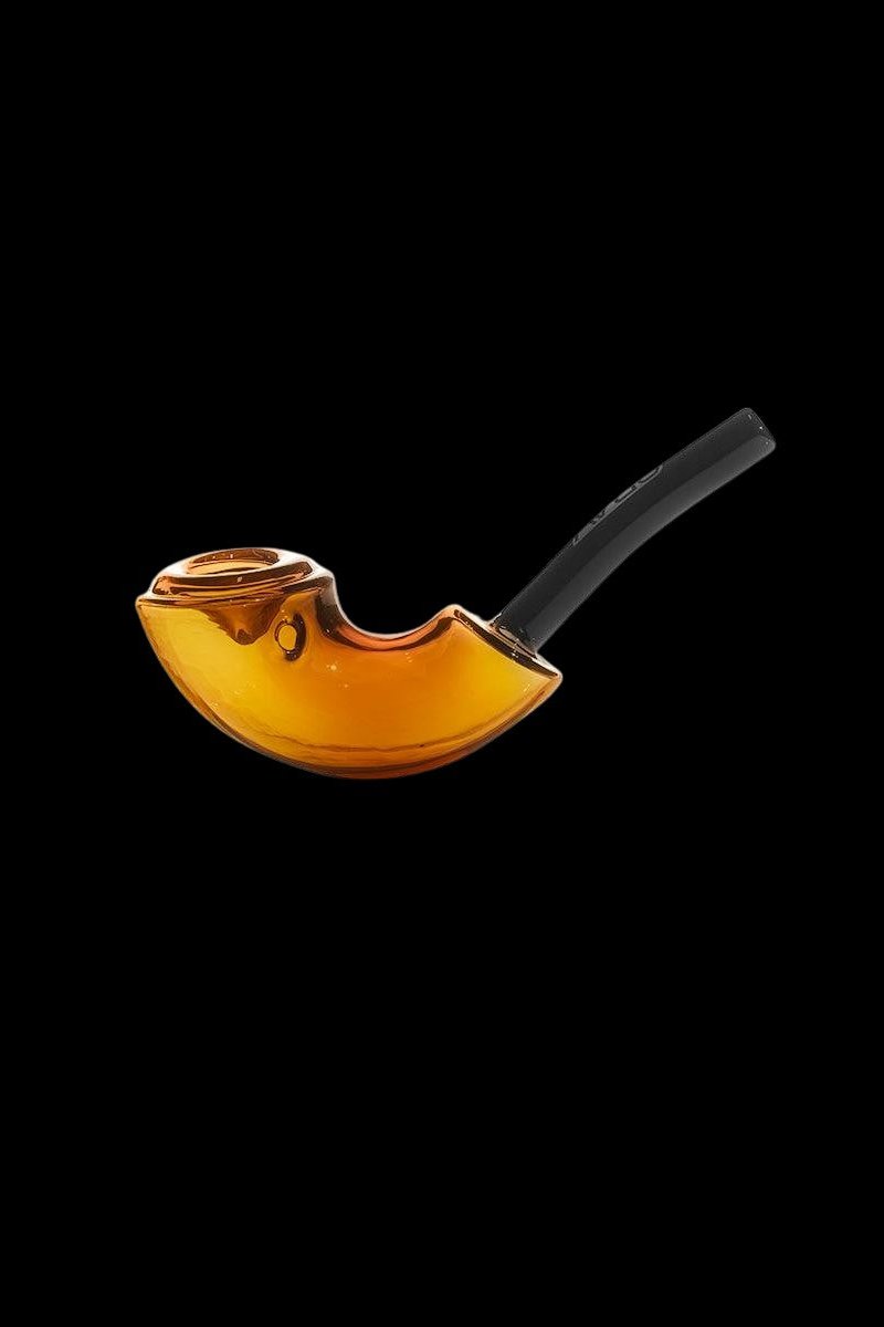 Amber glass oil rig with a clear mouthpiece.