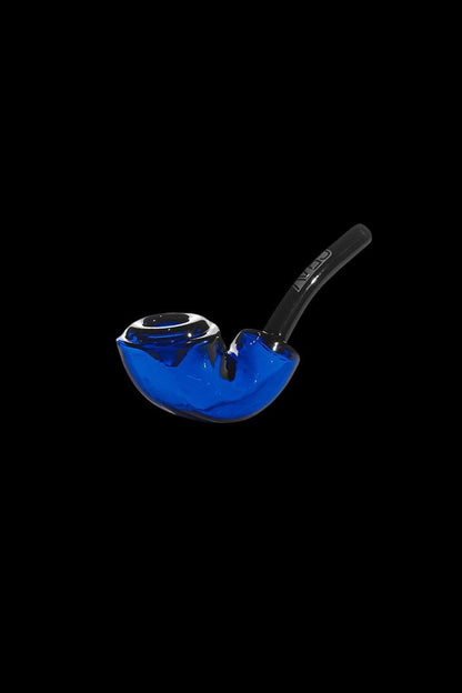Blue glass pipe isolated on a black background.