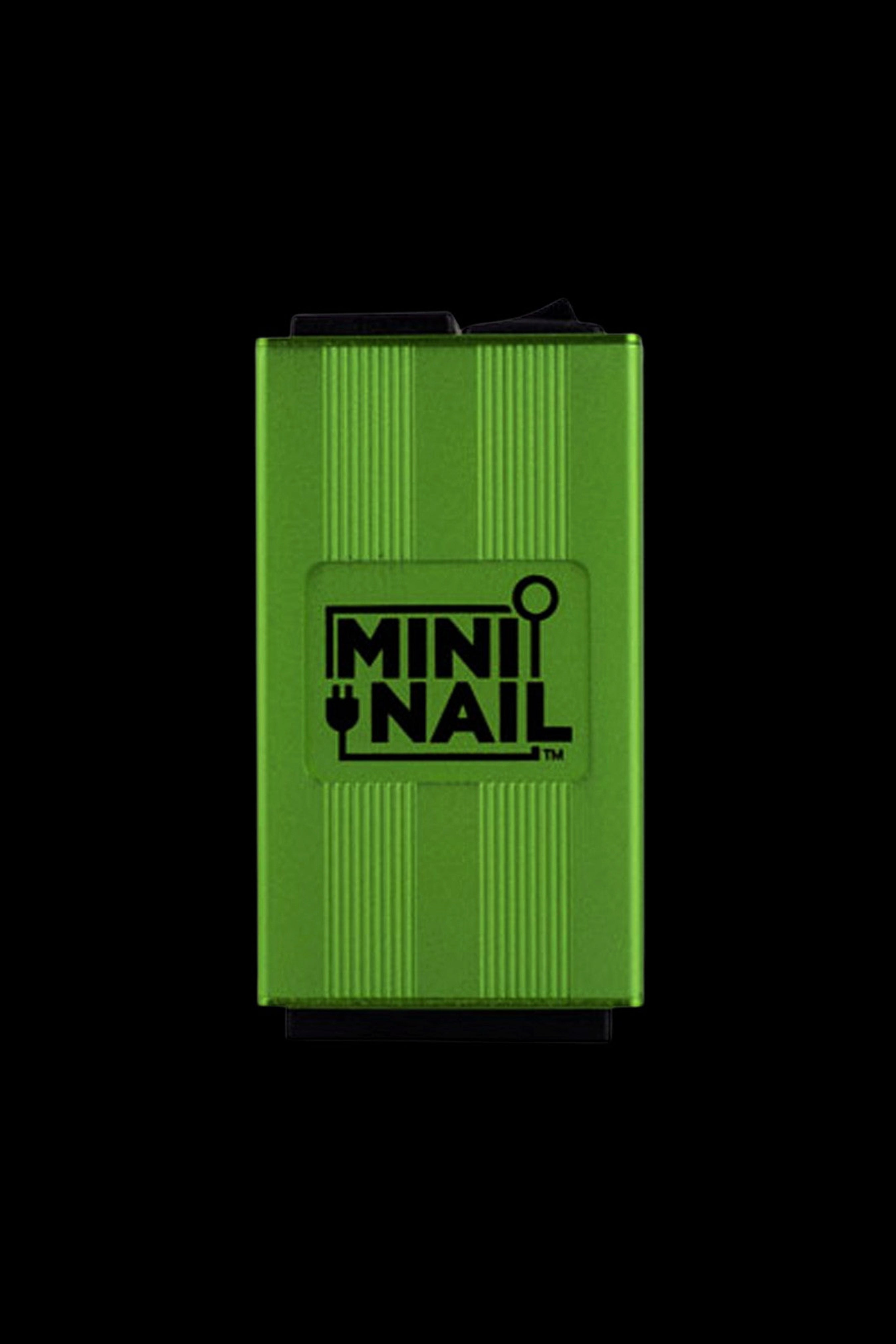 Green Mini Nail e-nail portable vaporizer with text logo.