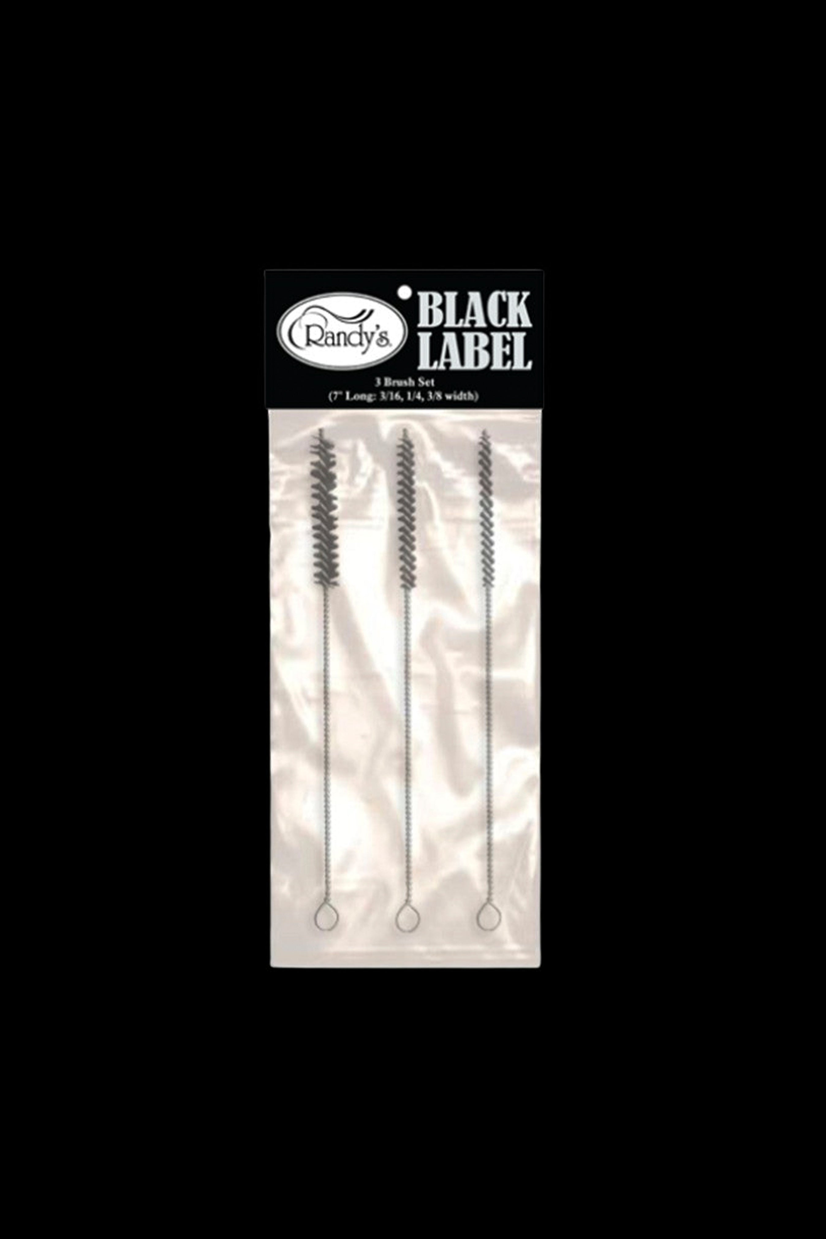 Packaged set of three pipe cleaning brushes labeled "Randy's Black Label".