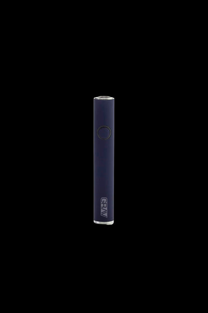 Black Gravitas vapor pen with a single button and logo.