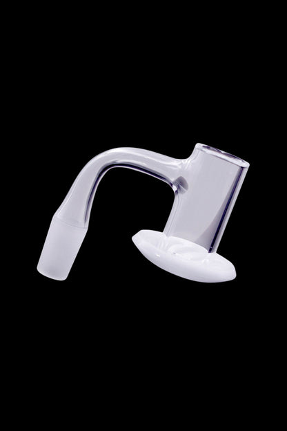 Clear quartz banger for vaporizing cannabis concentrates.