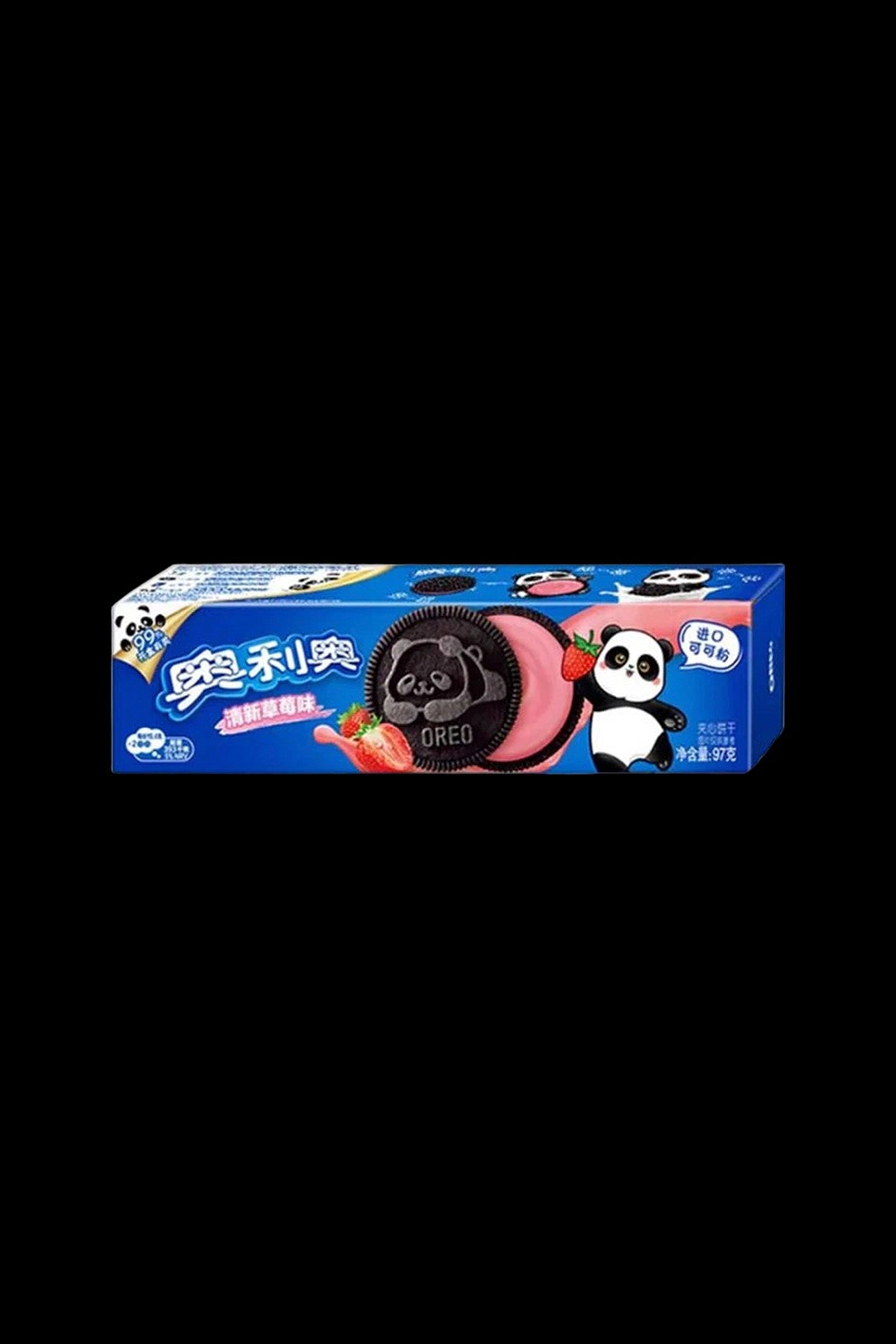 Box of Oreo-style cookies with panda branding, likely referencing cannabis culture.