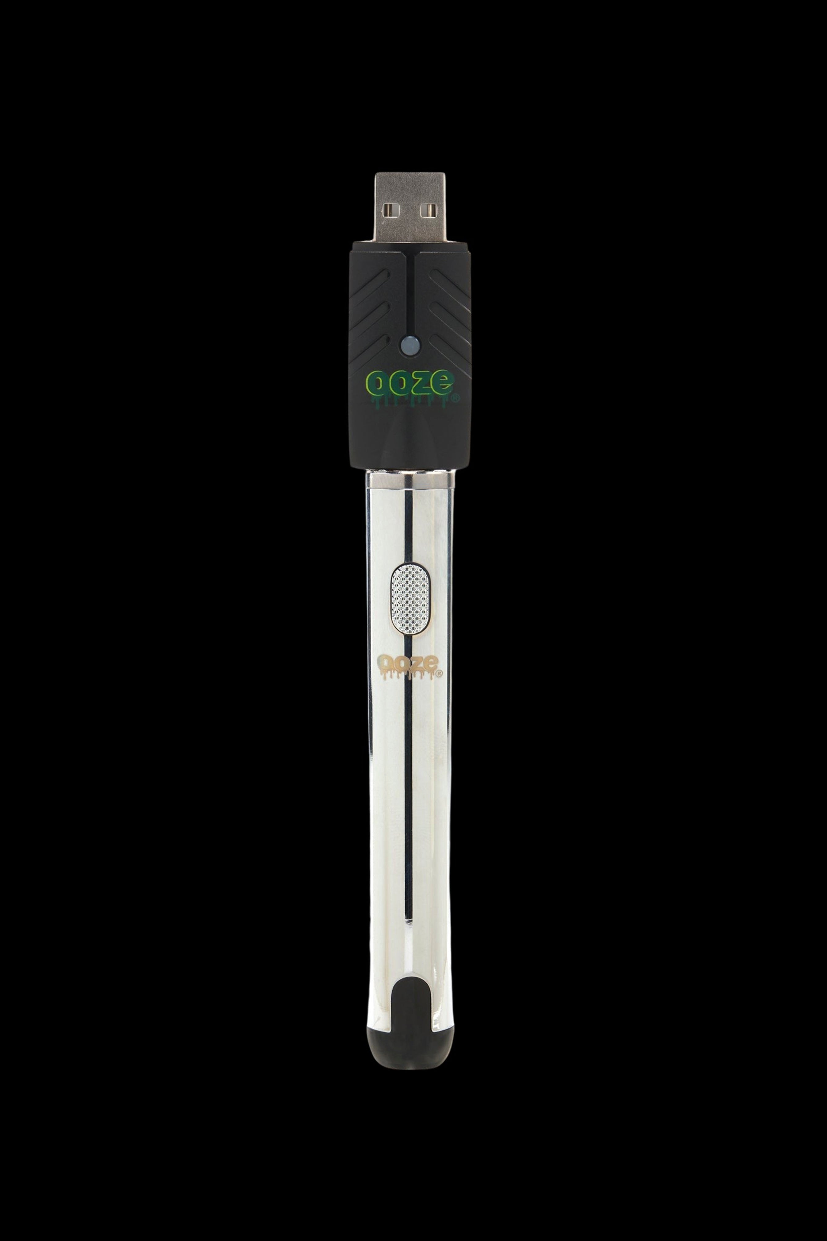Sleek, portable Goze dab pen with USB charging port and transparent body.