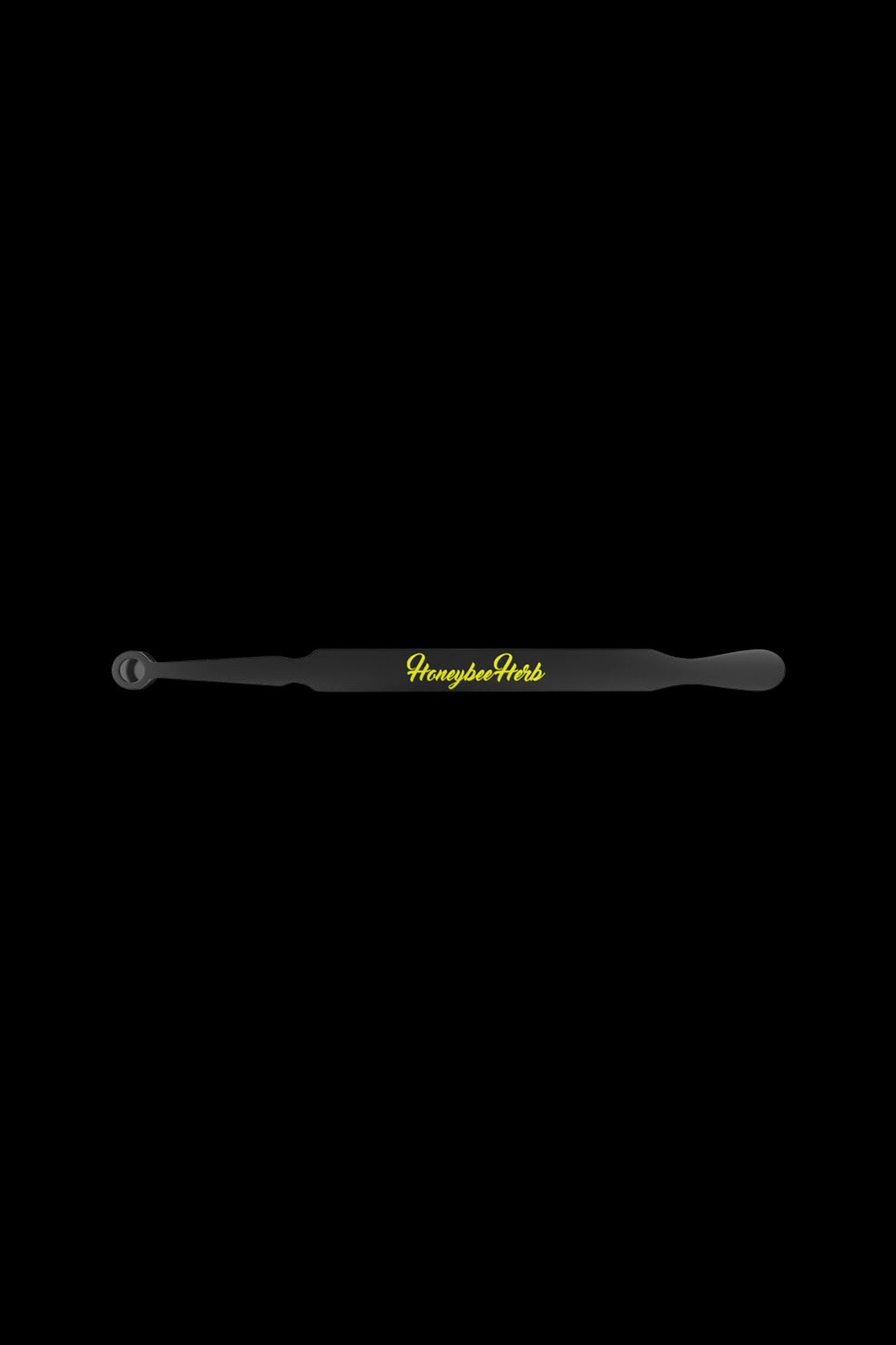 Black cannabis dab tool with "Honeybee Herbs" text.