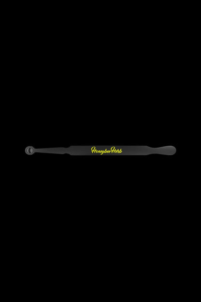 Black cannabis dab tool with "Honeybee Herbs" text.