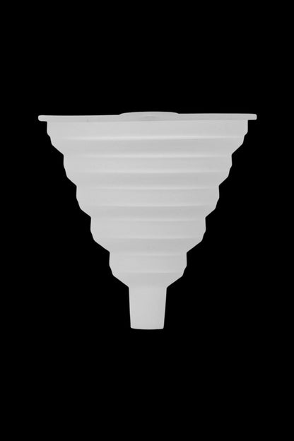 White cannabis funnel on a black background.
