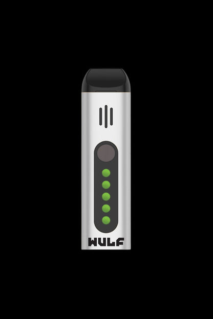 Silver Wulf vape pen with LED indicator lights.