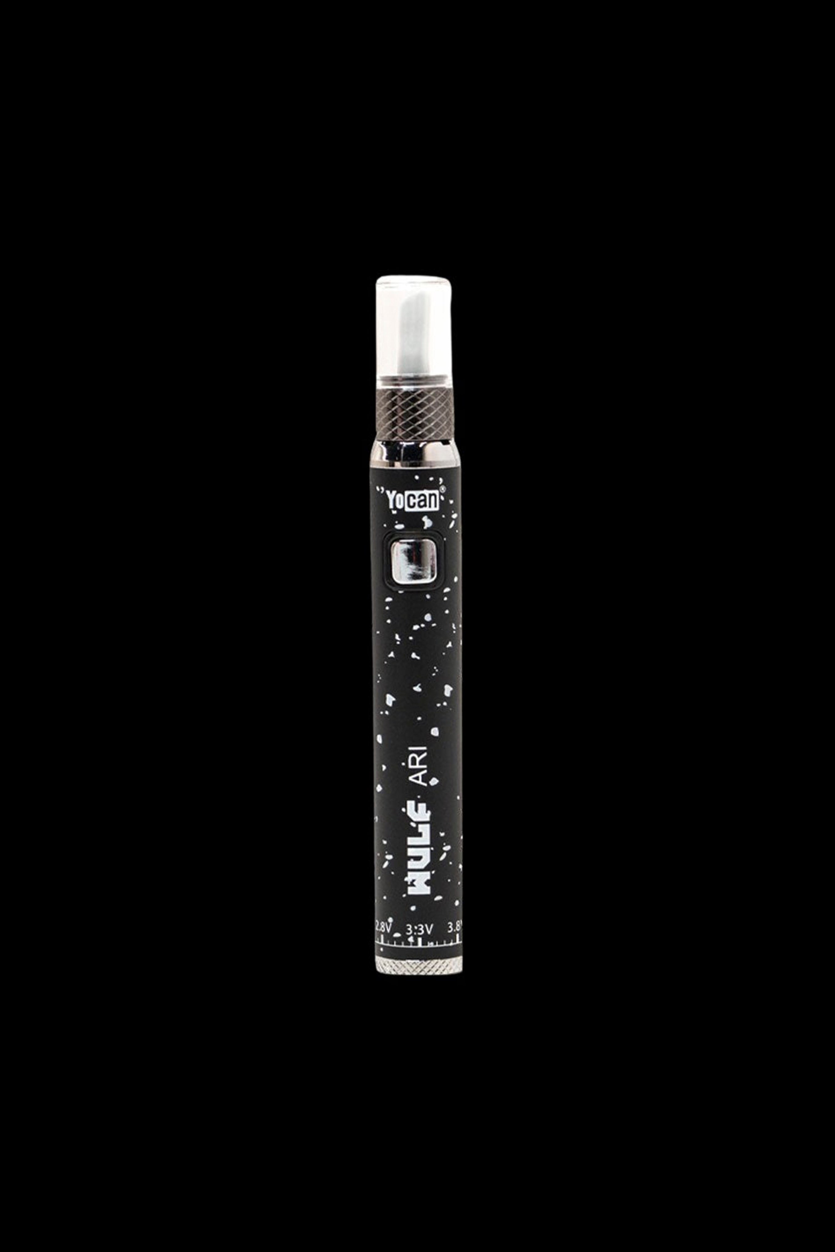 Yocan Evolve Plus cannabis oil vape pen with starburst design.