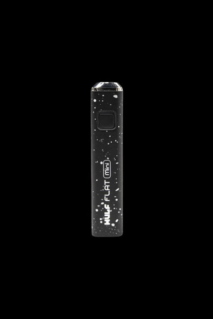 Black and white cannabis oil vape pen with “Puffco FLAT mini” branding.