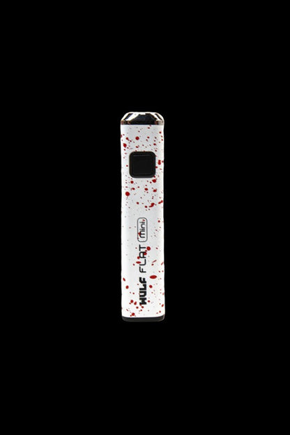 White and red patterned cannabis oil vape pen with “Mule Stick mini” branding.