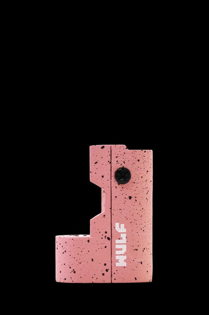 Pink textured cannabis one-hitter with "NUM" vertically printed on the side.